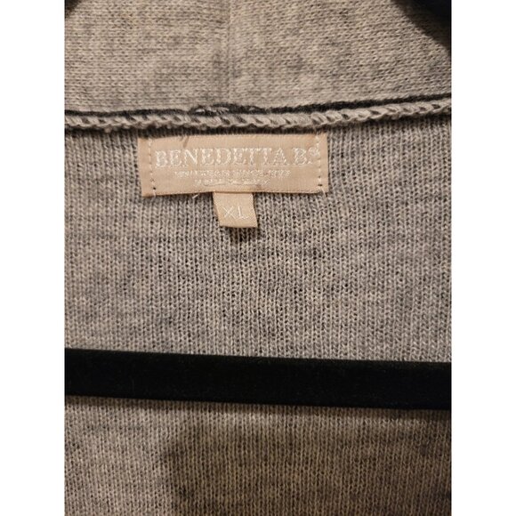 Merino Wool Cashmere Long Open Cardigan Womens XL Gray Long Sleeve Quiet Luxury - Picture 3 of 8